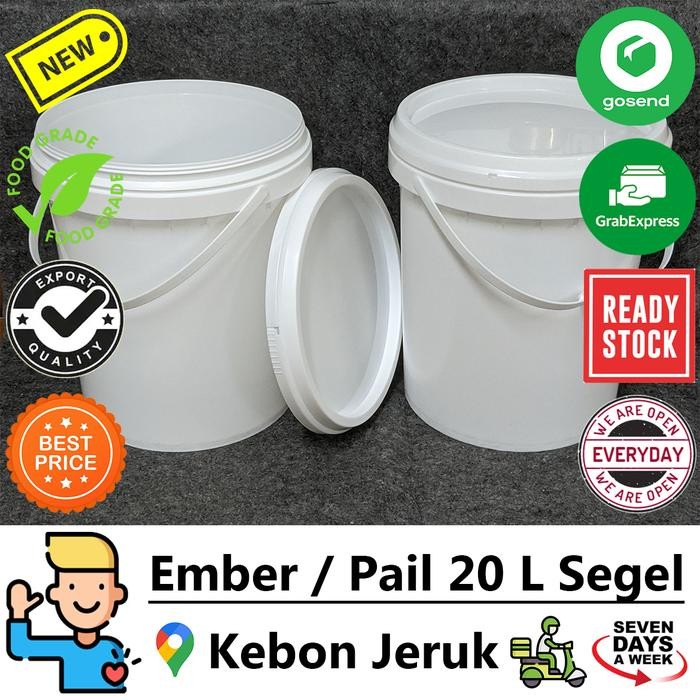New 20 L Bucket / Pail / Food Grade (Jakbar ทันที)