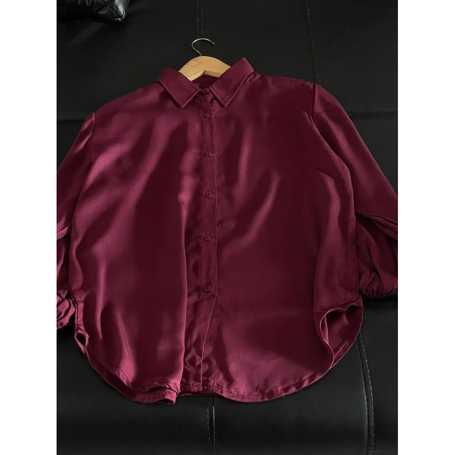 (Allthebest) ZEA PUFFY BLOUSE RAYON TWILL Long Shirt