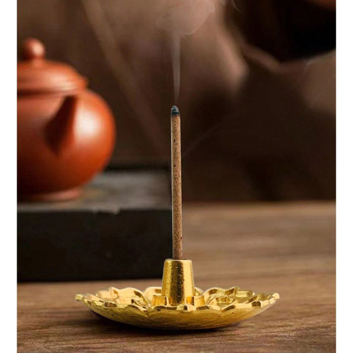 [ดี] XIJIANG ที่วางธูปดอกบัวเดี่ยว 9 หลุมโลหะผสมสังกะสี - XJ-9A