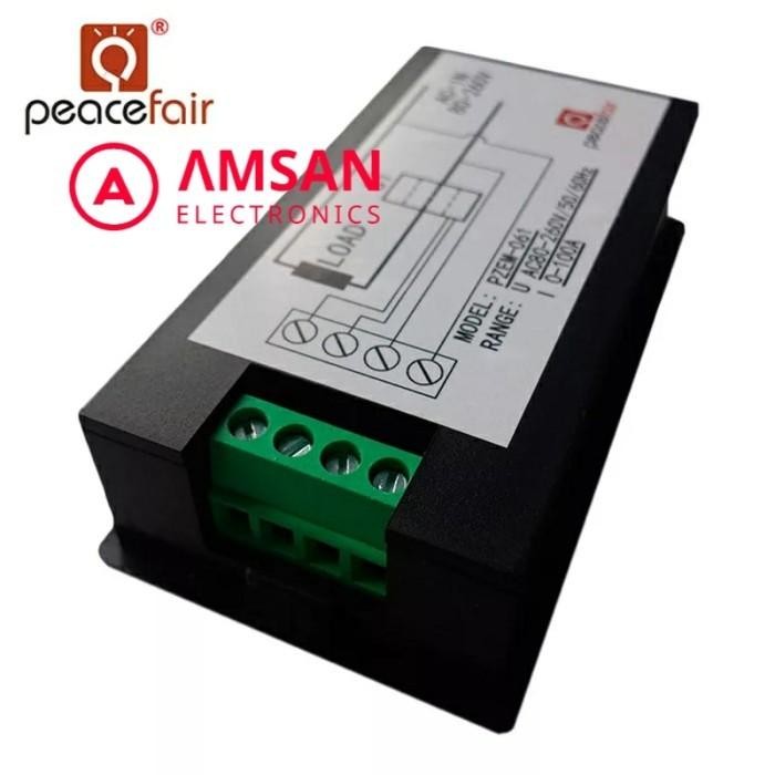 (Allthebest) Peacefair PZEM-061 kWh มิเตอร์ดิจิตอล 100A วัตต์ AC 80-260V