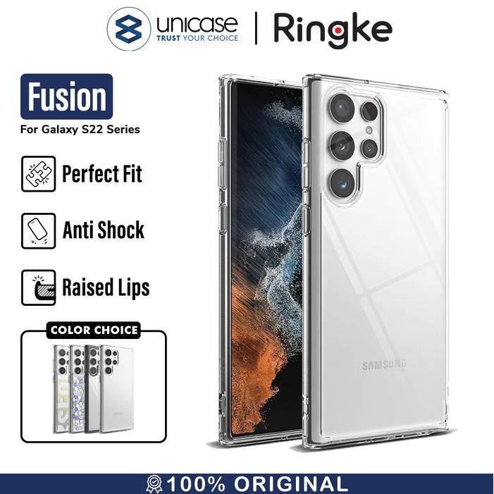 (Allthebest) เคส Samsung Galaxy S22 Ultra/ Plus Ringke Fusion Anti Crack Casing - S22 Plus แบบใส