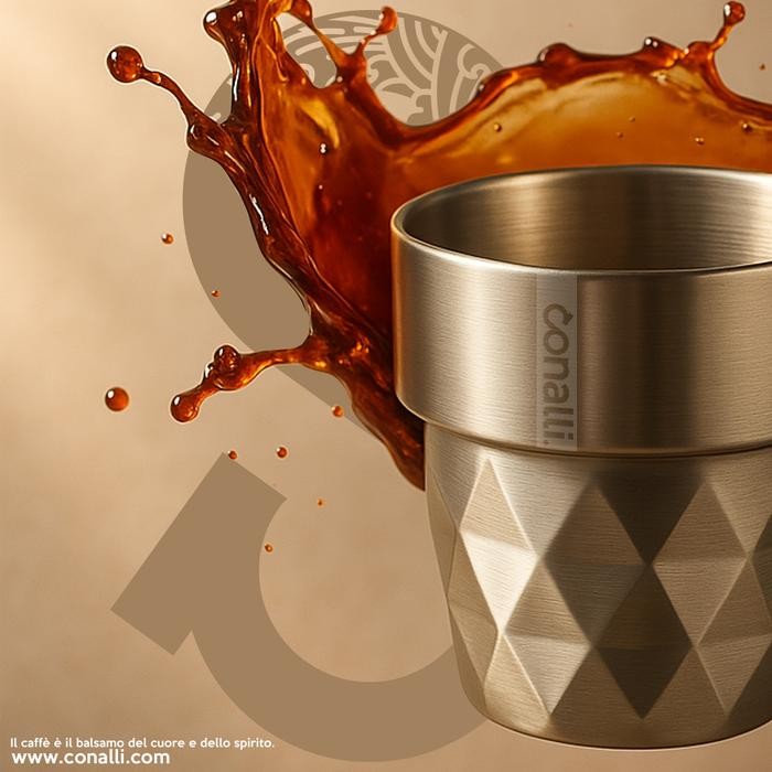 Conalli - แก้วกาแฟ Conalli Double Wall Gdw Diamond Stainless 300Ml