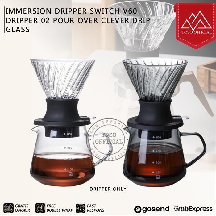 Immersion Coffee Dripper Switch V60 Clever Coffee Drip Glass Pour Over