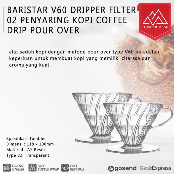 Baristar V60 Dripper FILTER 02 COFFEE FILTER COFFEE Drip Pour Over