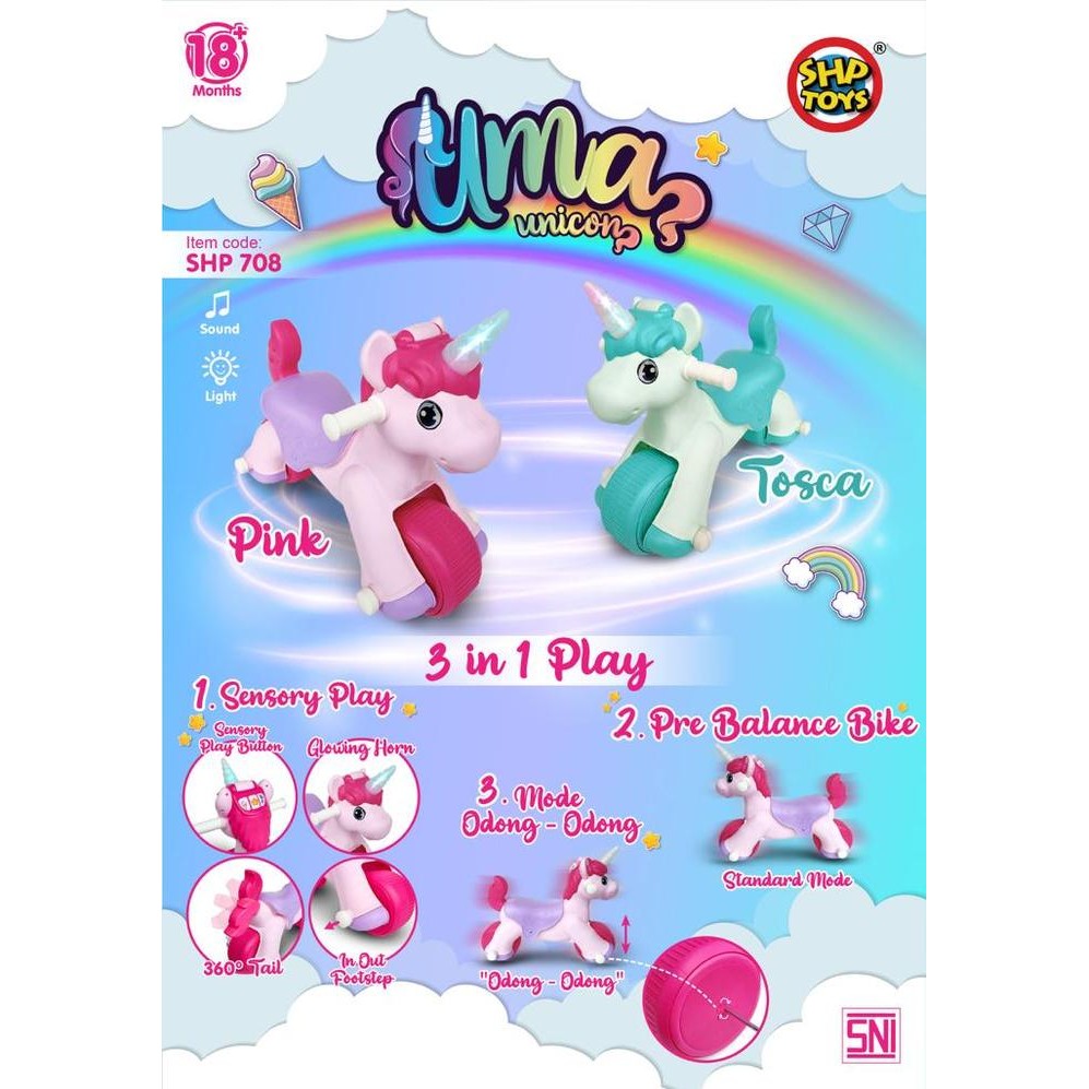 (Allthebest) CHILDRENS TOY PONY HORSE TOY ODONG ODONG UMA 708 3 IN 1 โดย TOYS