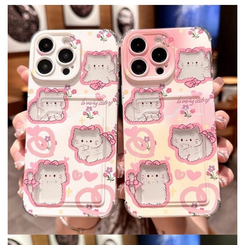 Aesthetic Cat Card Holder Casing Hp Realme C63 C65 Note 60 60Xc61 C75Xc67 C755I Narzo 50 4G C55 C20 