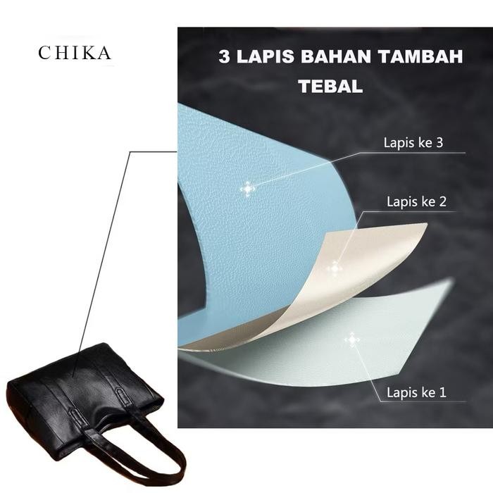 ZC686 Chika ShopLocal 3 ชั้น Totebag การออกแบบต่างๆกระเป๋าทํางานผู้หญิง College Totebag B002 EXCLUSI