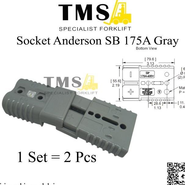 ซ็อกเก็ต ANDERSON SB175A - สีเทา / SB 175A / SB175A-สีเทาสําหรับ FORKLIFT