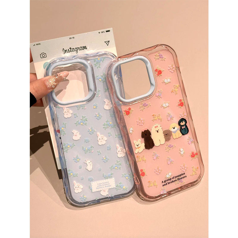 สัตว์สาวดอกไม้ Art Softcase Iphone 11 13 15 Pro Max 17 Pro Max 17 Air 7 8 Plus Ip 12 13 Mini Ip 14 1