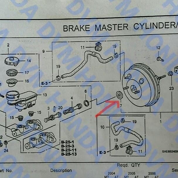 Original ด้านนอกเบรค Booster Seal สําหรับ Accord S86/City Sx8 Gd/Civic S04/Crv S10/Jazz Gd/Odyssey