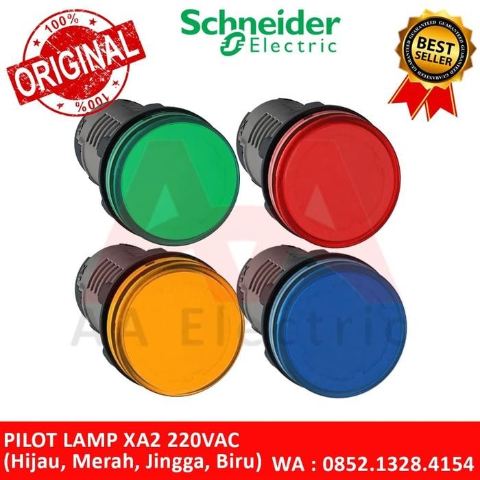 MERAH โคมไฟนักบิน สีแดง Xa2Evm4Lc 220 Vac Schneider