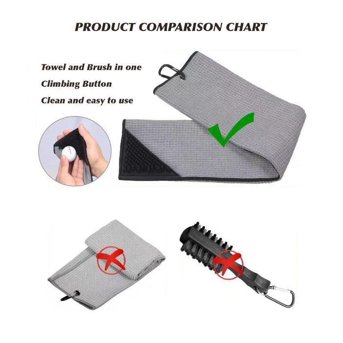 Trifold Microfiber Golf Towel Ball and Stick Cleaner Trifold Microfiber Sport Towel Golf