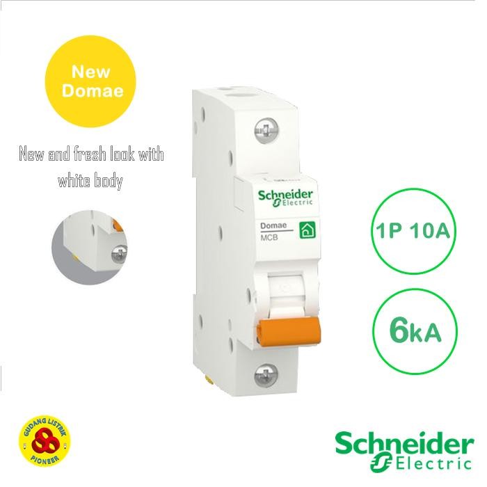 Schneider MCB 1P 10A 6kA ใหม่ Domae MCB เบรกเกอร์ 1 เฟส 10 แอมป์ 6kA