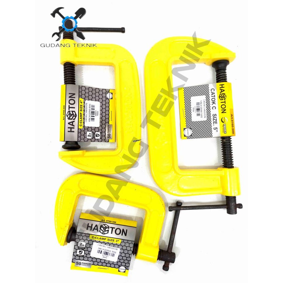 HASSTON PROHEX 3" 4" 5" C-CLAMP / 3 INCH 4 INCH 5 INCH IRON WOOD CLAMP TOOL