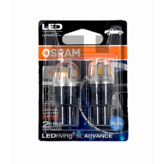 Osram LED T20 WY21W ไฟเลี้ยวสีเหลืองสีเหลืองอําพัน - 9705Y