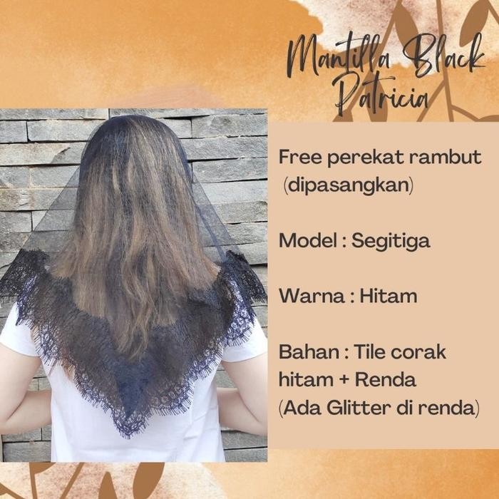 Mantilla Mantila Praying Veil Mass Church Veil Black Patricia Triangle Triangle