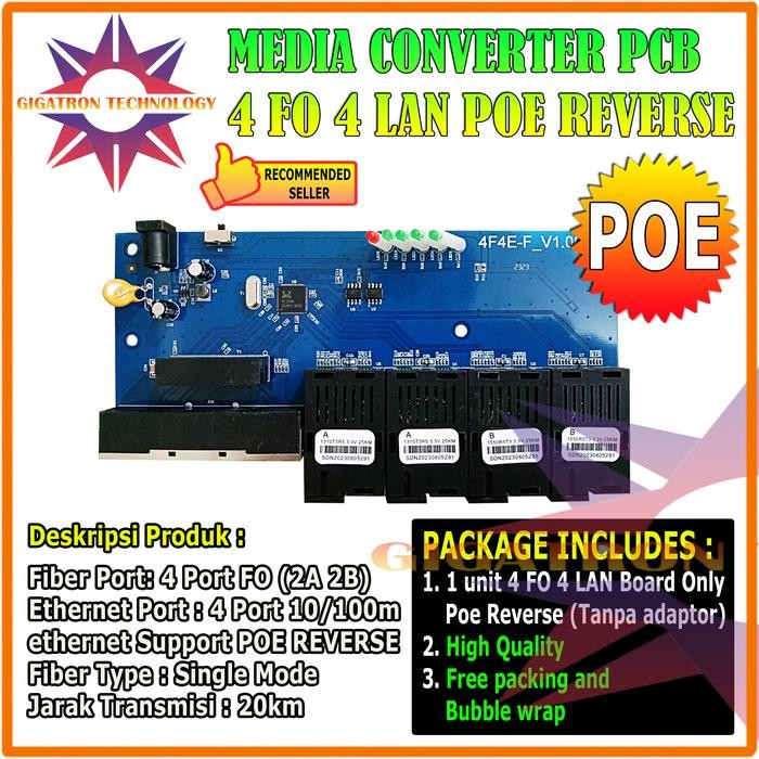 Media Converter 4 Port FO 4 Port LAN 10/100 บอร์ดเท่านั้น / 4 FO 4 LAN