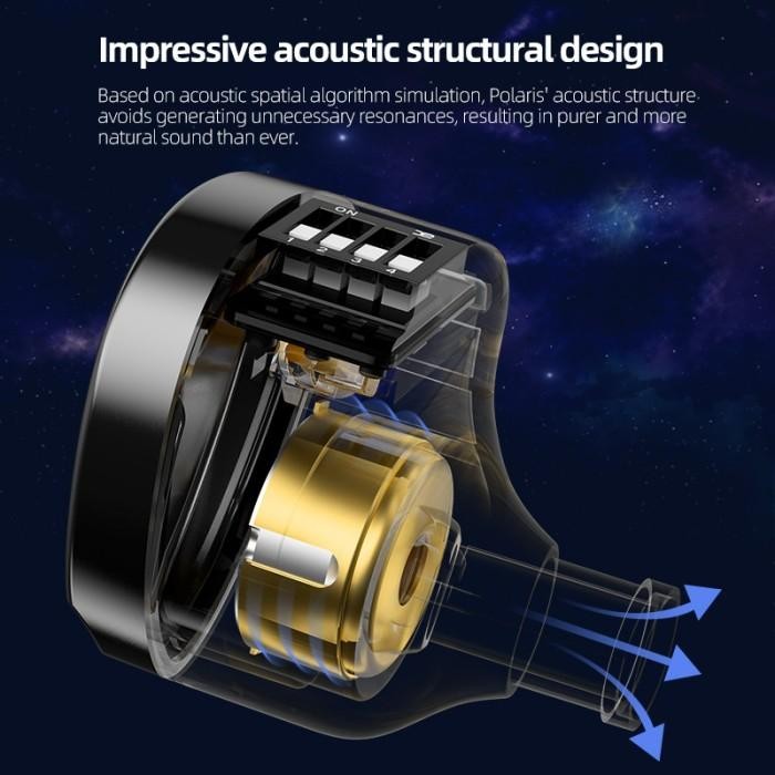 - Cca Polaris พร้อมไมโครโฟนในหู 4 สวิตช์ปรับแต่งชุดหูฟังหูฟัง Dd เดี่ยว