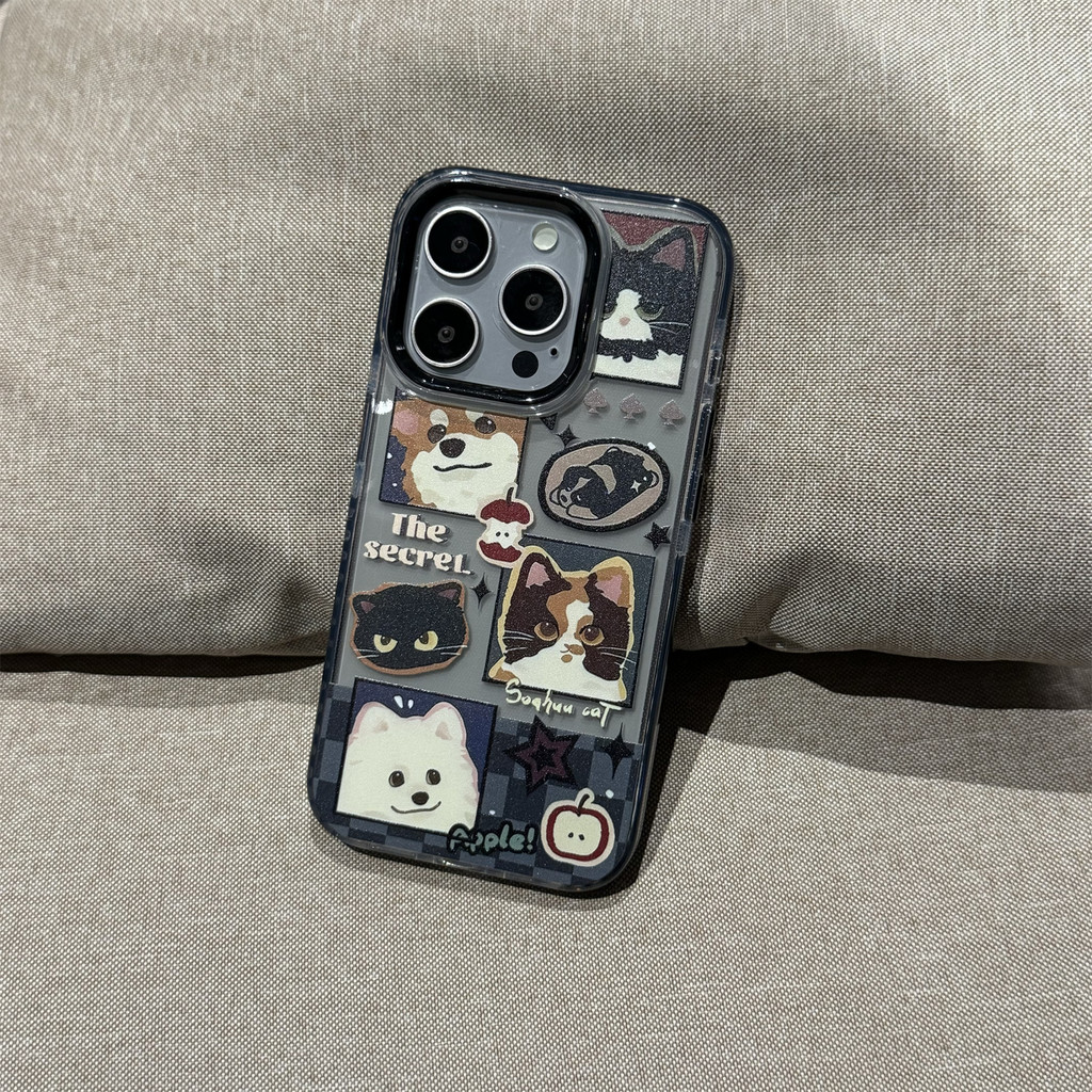 HP Apple Soft Grid Dog สําหรับ Xiaomi Note 15 Pro Plus 15T Pro M7 Plus C85 15 Ultra 14 14T Pro Poco X7 F7 Pro C75 C65 C71 M5S M4 F5 11 Lite F6 M6 M6 M6 4G Mi ปลอก 13T Pro F4 M3 12 Lite X5 X3 Gt 12T Tk3 น่ารักที่ไม่ซ้ํากันเคสโทรศัพท์