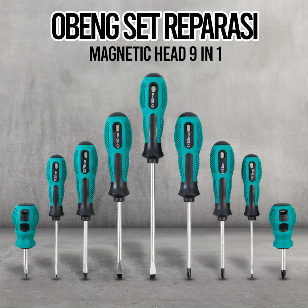 [BEST SELLER] ชุดไขควงซ่อมหัวแม่เหล็ก 9 in 1 - Taffware SK803