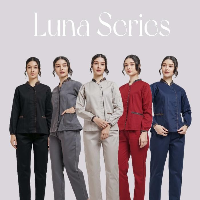 [Renne] Luna Long Sleeve Batik Babysitter Uniform / Batik Nanny Uniform / Batik Nurse Uniform /