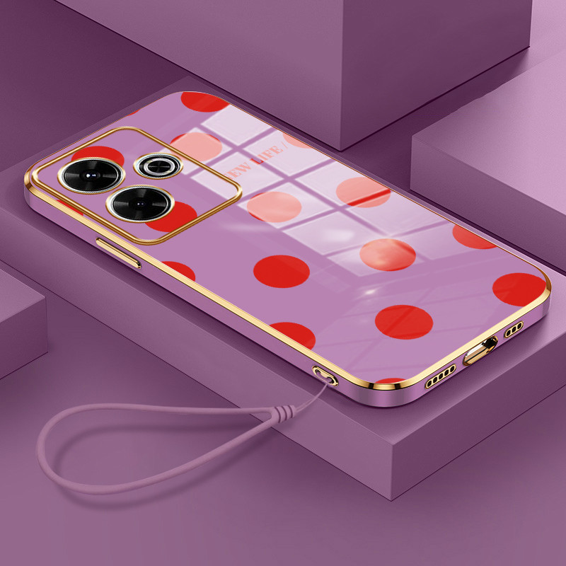 MERAH HPปลอกสําหรับXiaomi MI Redmi 13C 14C A4 14R POCO C75 POCO C65 กรณีปลอกสไตล์เรียบง่ายสีแดงจุดผู