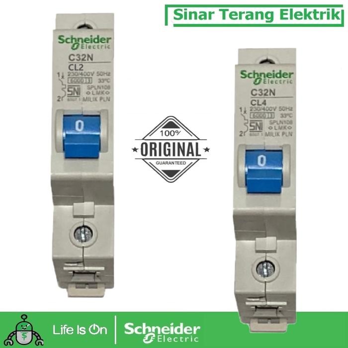 การรับประกัน Schneider Mcb Pln Blue Head C32N 1P 2A 4A Cl2 Cl4