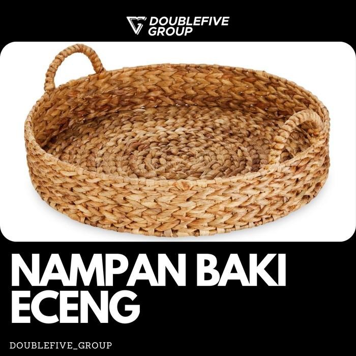 PREMIUM TRAY / TRAY / WOVEN WATER HYACINTH / ROUND TRAY / ROUND DIAMETER 30 CM / WATER HYACINTH /