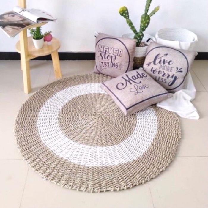 PREMIUM SEAGRAS WOVEN RUG CARPET 100CM / ROUND CARPET / FLOOR CARPET