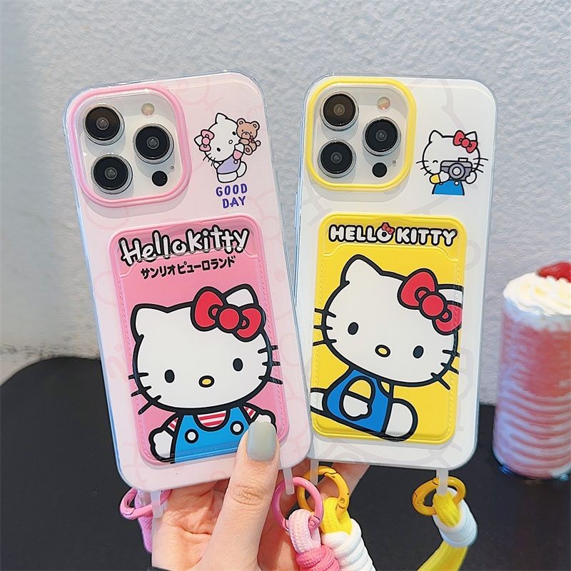 น่ารักล่าสุดผู้ถือบัตร Halo Kitty ปลอก Hp Xiaomi 14T Pro Poco X7 Pro 5G C75 C71X3 Pro 13T Pro M5S 11