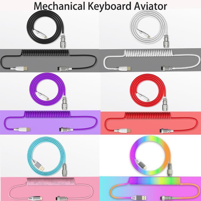 ZIFRIEND Mechanical Keyboard Plug-in Aviator Type-C to USB สีสันทนทานสาย - คอมพิวเตอร์