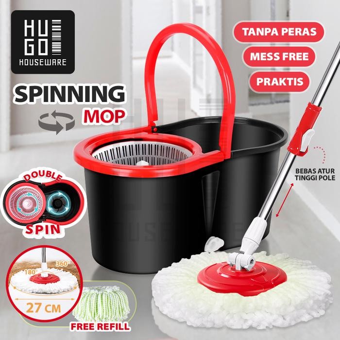 HUGO Ultra Mop Eldora Floor Mop - Spin Mop Cream/Black
