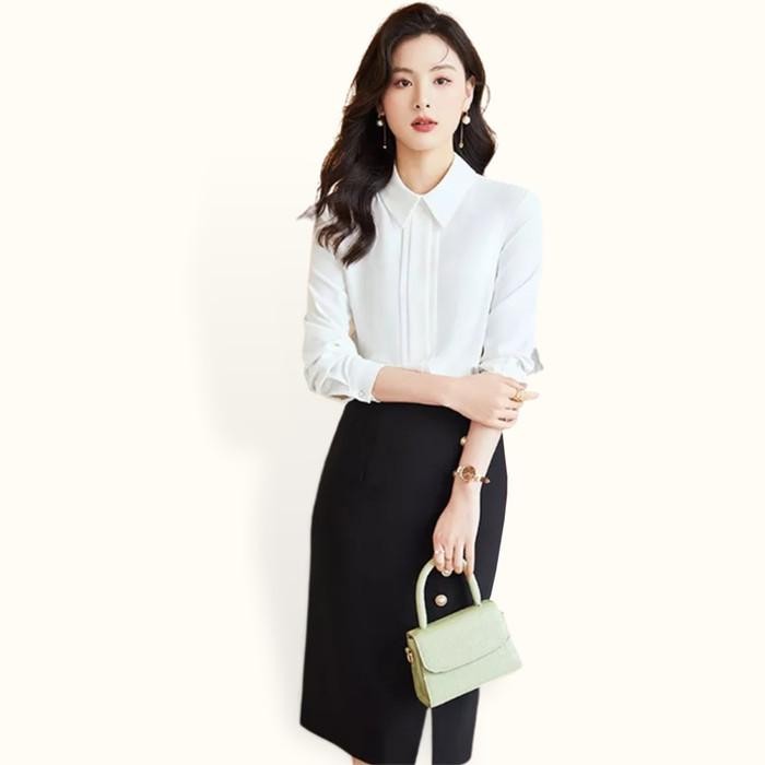 KEMEJA (Allthebest) เสื้อเชิ้ตแขนยาวสไตล์เกาหลีพร้อมปกเชิ้ต - Jfashion Maida