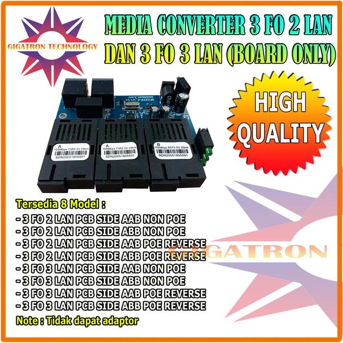 Media Converter 3 Port FO 2 Port LAN 10/100 / Switch Fiber 3 FO 2 LAN
