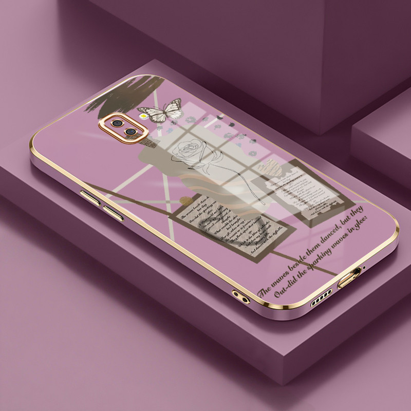 SAMSUNG MAWARปลอกสําหรับSamsung Galaxy J6 Plus 2018 J6 Prime 2018 J4 4G J2 4GปลอกPhoto Artผีเสื้อRos
