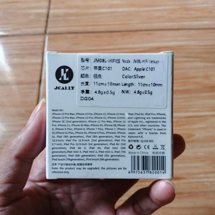 JCALLY JM08L Lightning ถึง 3.5 มม. อะแดปเตอร์สายสัญญาณเสียง MFi Lightning ดัดแปลง