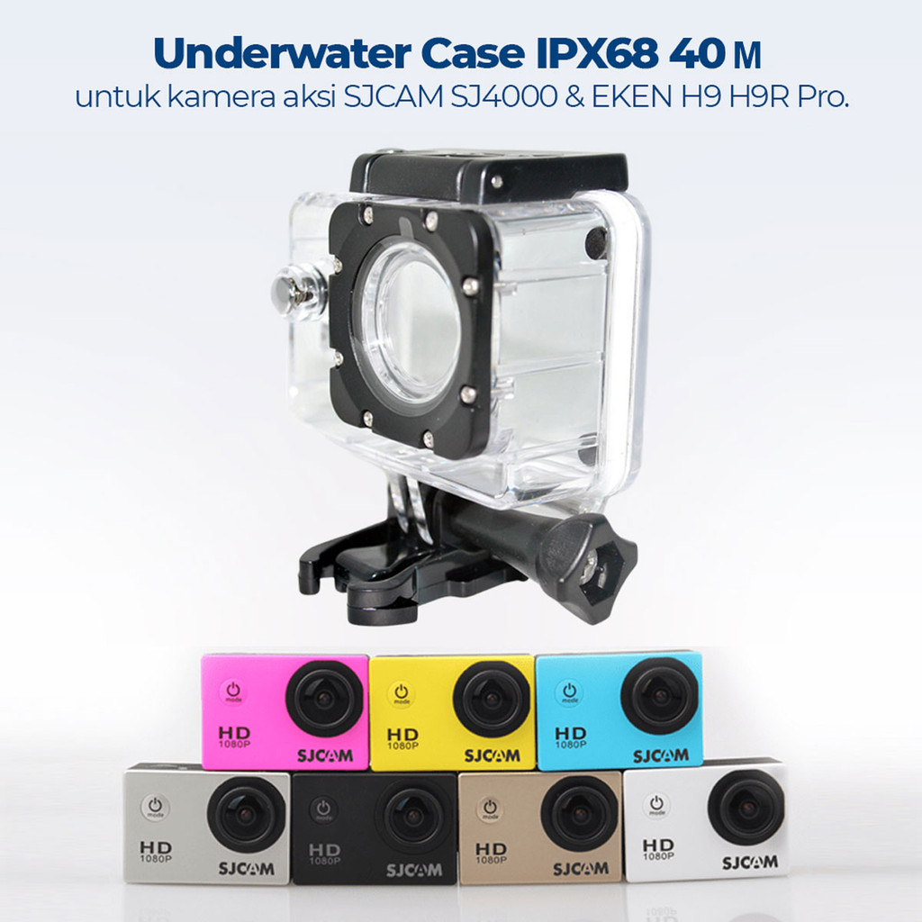 UNDERWATER CASE IPX68 40M SJCAM SJ4000 EKEN H9 ปุ่มด้านบน - 3C