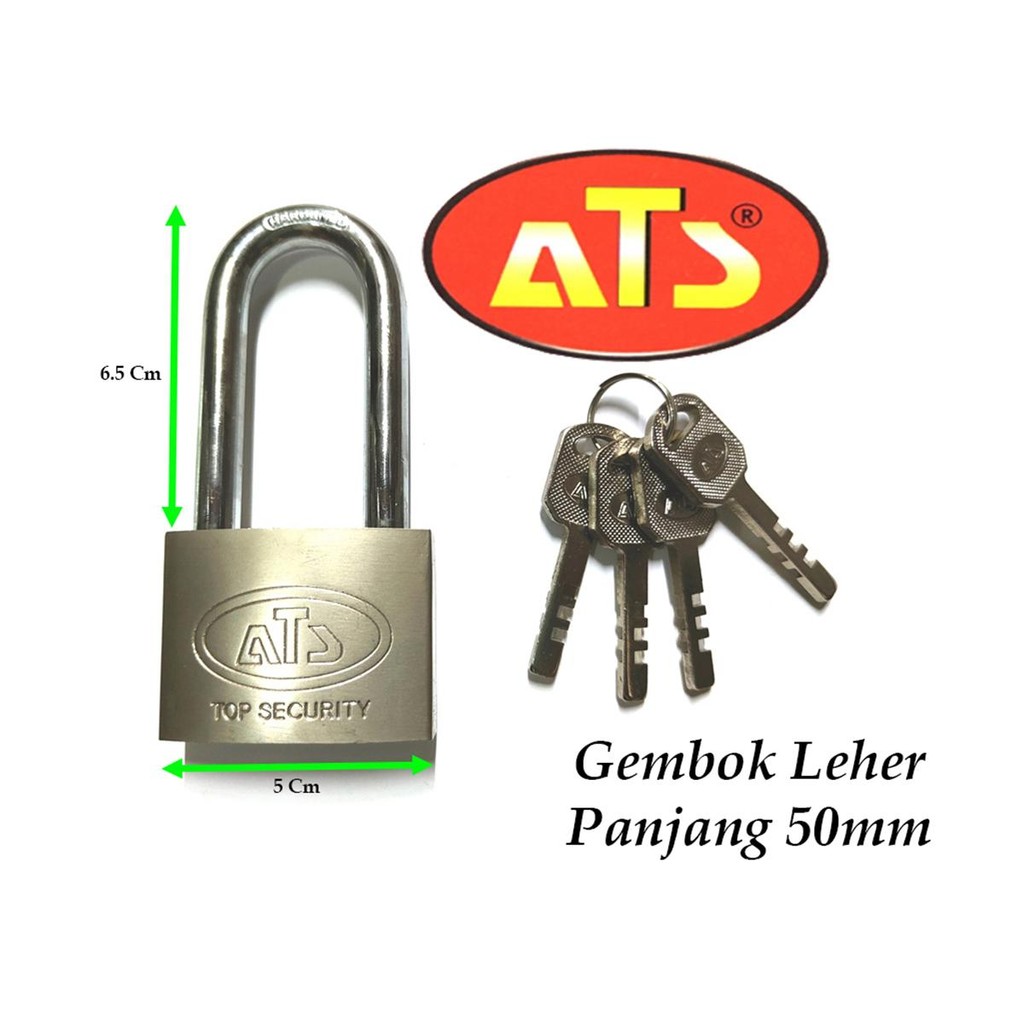เครื่องมือ PLNT - RETAIL ATS กุญแจคอยาว 50 มม. แข็งแรงและทนทาน กุญแจรั้วกระเป๋าเดินทาง