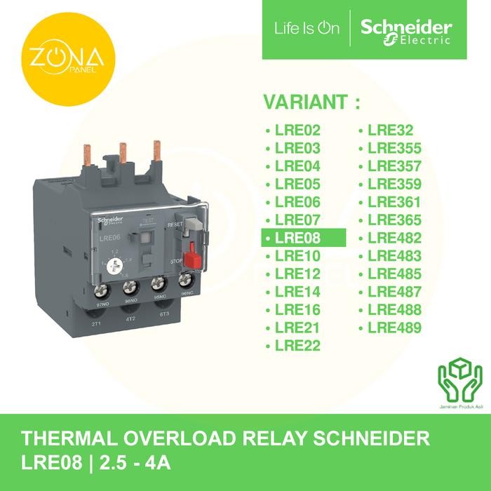 ขายดีที่สุด รีเลย์โอเวอร์โหลดความร้อน Schneider Lre08 Lre 08 2.5-4A ของแท้