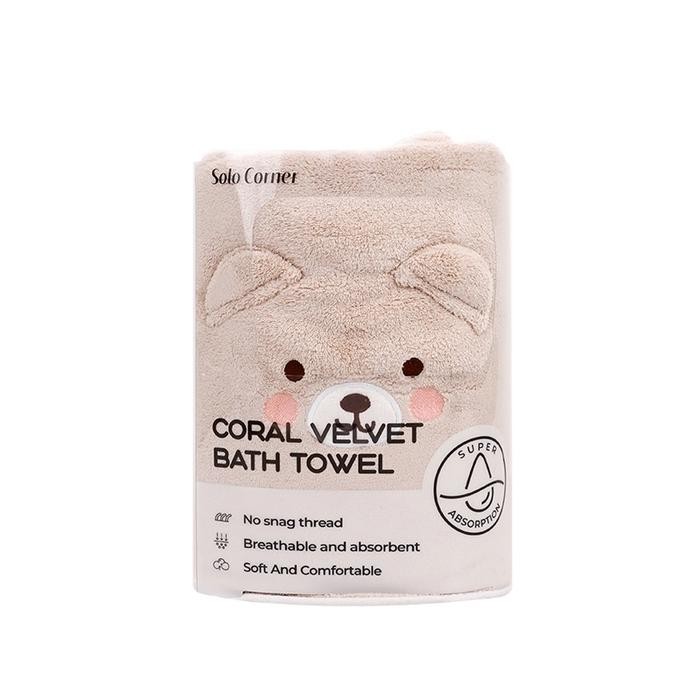 OHSOME - ผ้าเช็ดตัวกํามะหยี่ปะการังมุมเดี่ยวชุดสัตว์ผ้าเช็ดตัว
