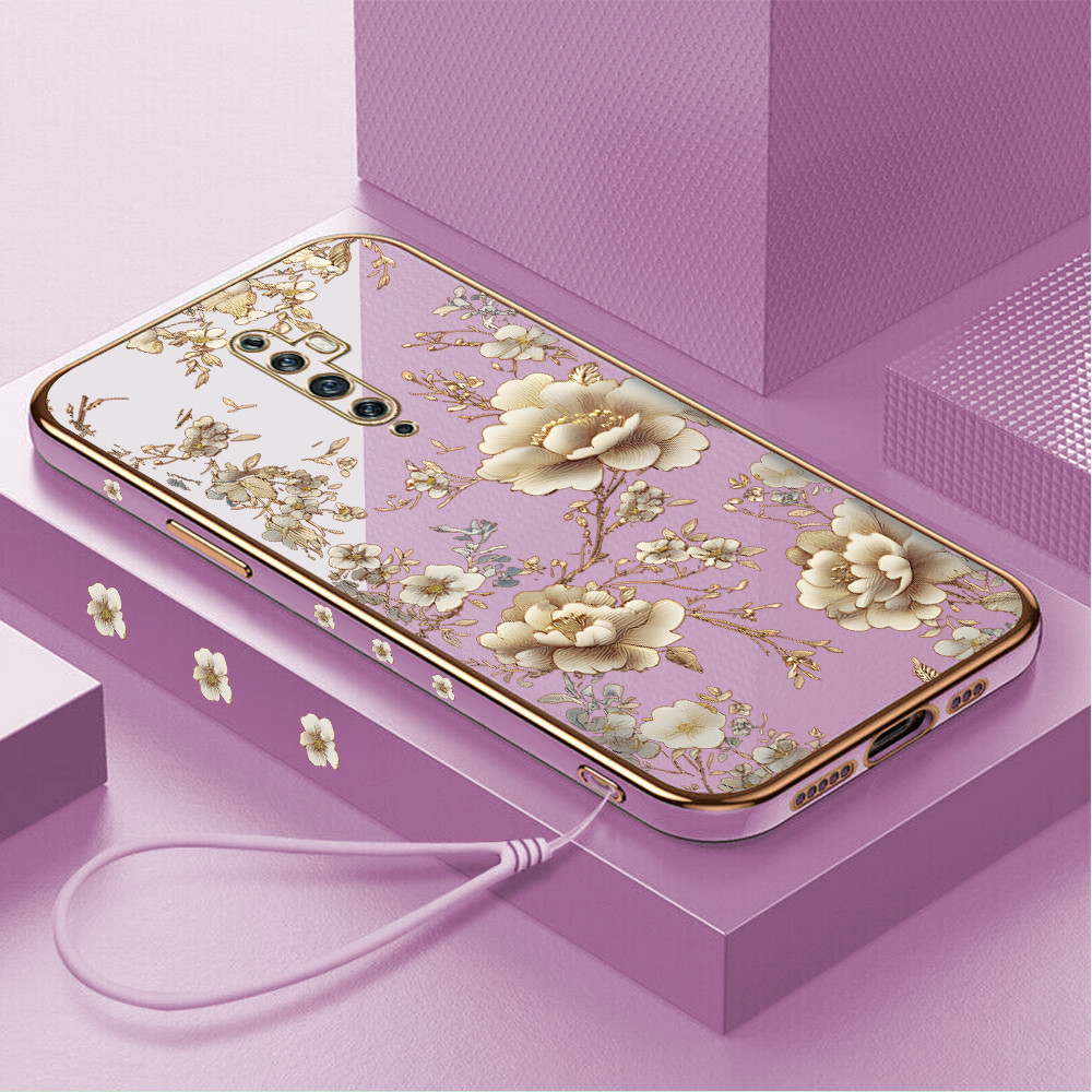 LOKAL HP เคสโทรศัพท์สําหรับ OPPO Reno 2Z 2F สต็อกท้องถิ่น Lanyard ฟรีเคสโทรศัพท์ Softcase Kesing Cas