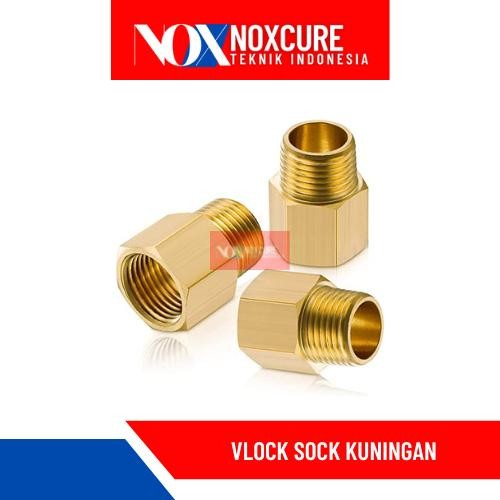 3/8" X 1/2 "ทองเหลือง Vlock ถุงเท้าจุกนมชายหญิงด้าย / Vlok ถุงเท้าด้ายภายนอก 3/8 x ด้านใน 1/2