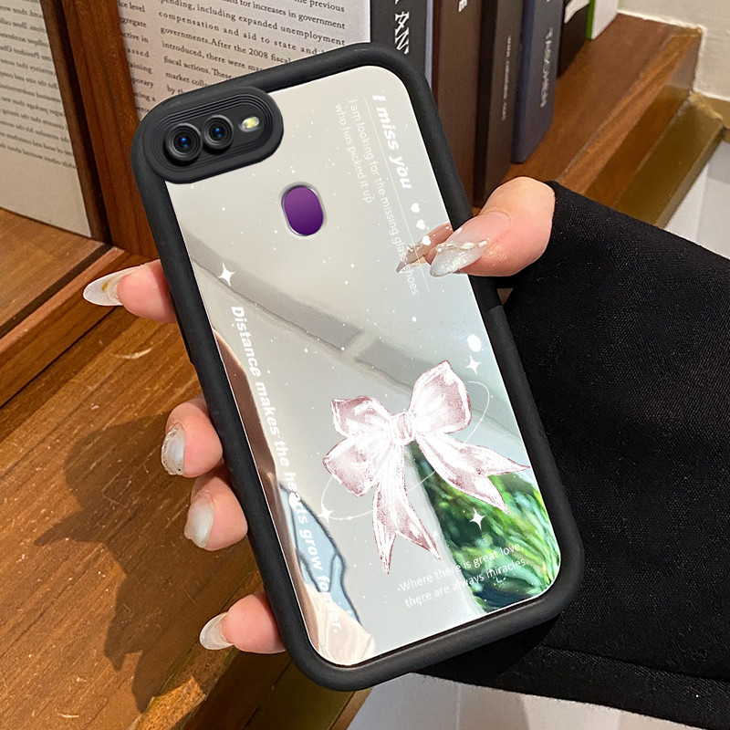 HP Casing OPPO F9 F9 Pro A7x Realme 2 Pro Realme U1 Case Casing Glitter Bow Pattern HP Silicone Mirr