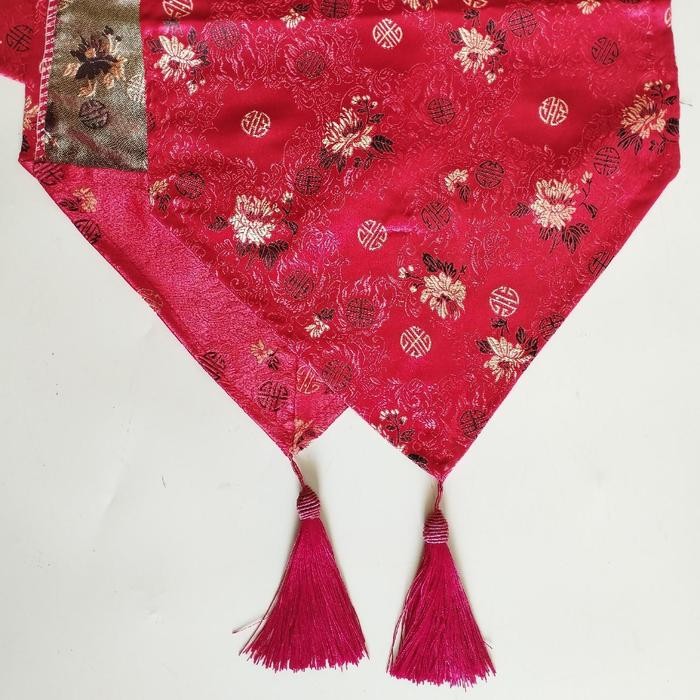 MERAH RED GOLD DRAGON TABLE RUNNER CENTER TABLE CLOTH 150 X 33 CM LENGTH IM CODE 1111