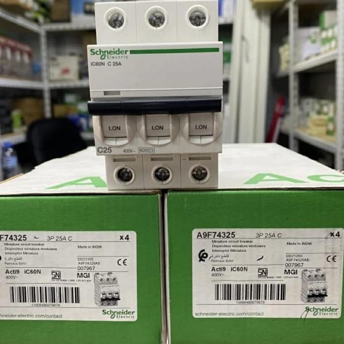 MCB IC60N 3P 25A 6kA Schneider 3Phase 3Pole