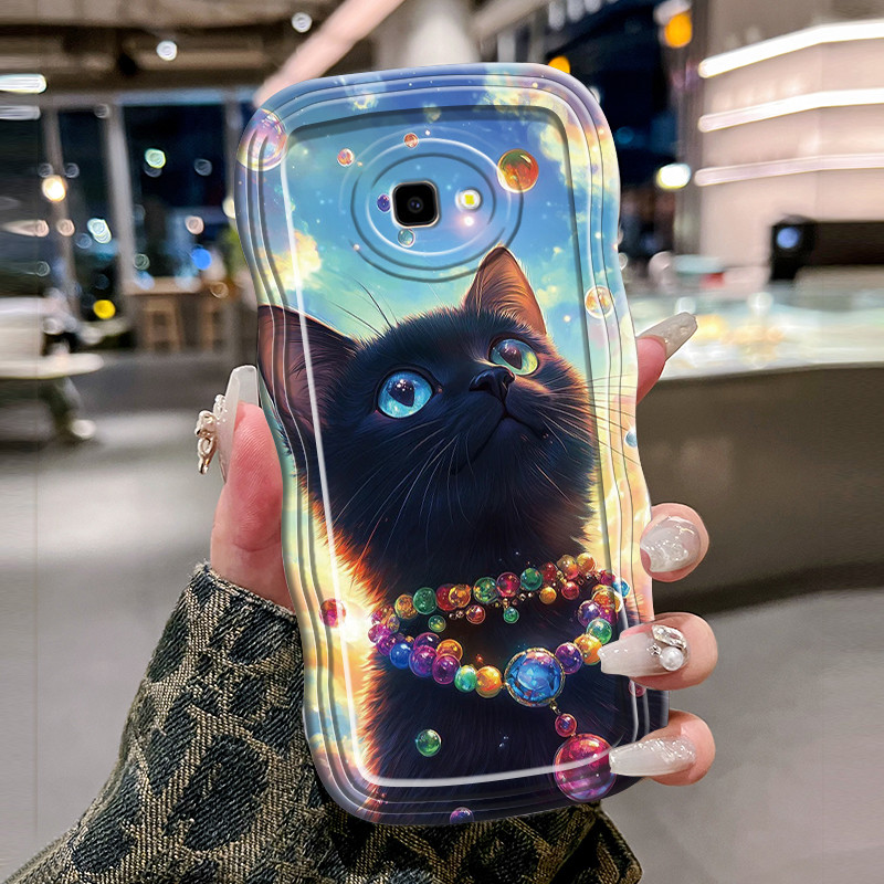 ปลอก Hp สําหรับ Samsung Galaxy J4 Plus 2018 J4 Prime Case Softcase Casing Seeing black cat บน sky โท