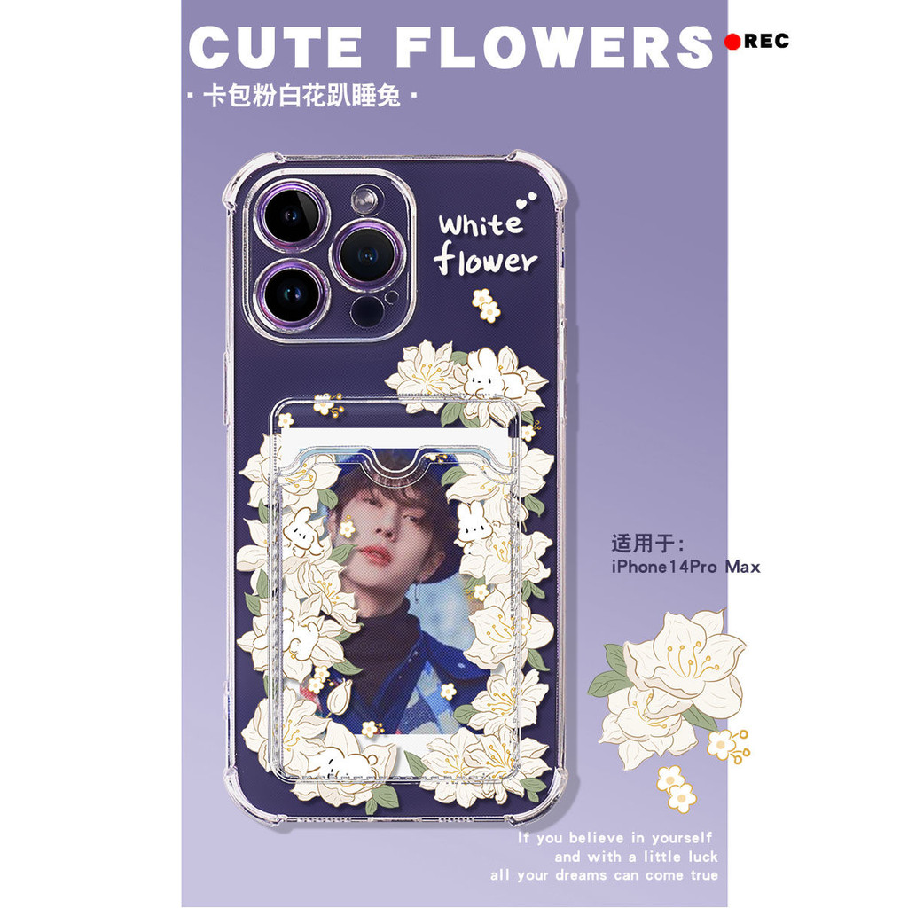 SAMSUNG ใสสุนทรียศาสตร์ดอกไม้ผู้ถือบัตรกรณีSamsung 0 A37 A57 5G A07 A17 A56 A36 A26 A16 A06 5G A14 A