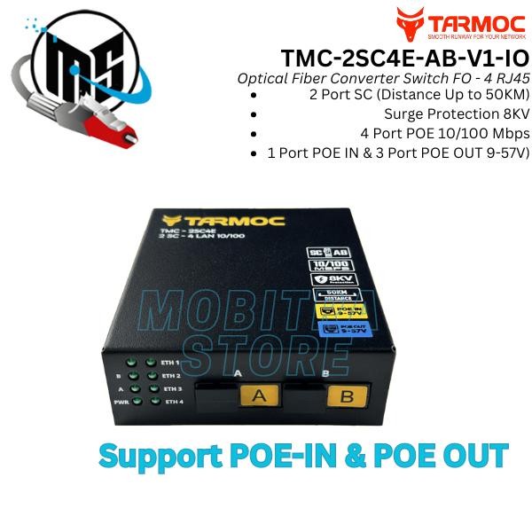 Tarmoc TMC-2SC4E-AB-V1-IO Media Converter Switch 2FO 4LAN / 2 FO 4 LAN 10/100Mbps POE IN &