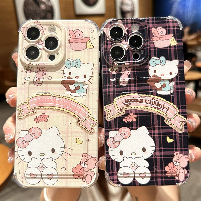 Pop Hello Kitty Lattice แฟนซีการ์ตูน Softcase Iphone 16 Pro Max 11 Pro Max 13 Pro Max 15 Pro Max 16E
