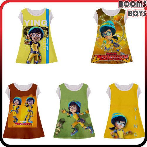 Ying Bobiboy Dress น่ารัก 3d Animation เสื้อเด็ก Ying Boboiboy เสื้อผ้าสําหรับเด็กผู้หญิงอายุ 1-12 ป